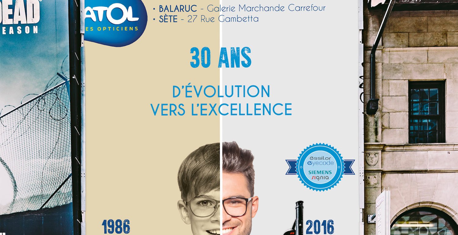 Grande affiche Atol Sète et Balaruc 30 ans