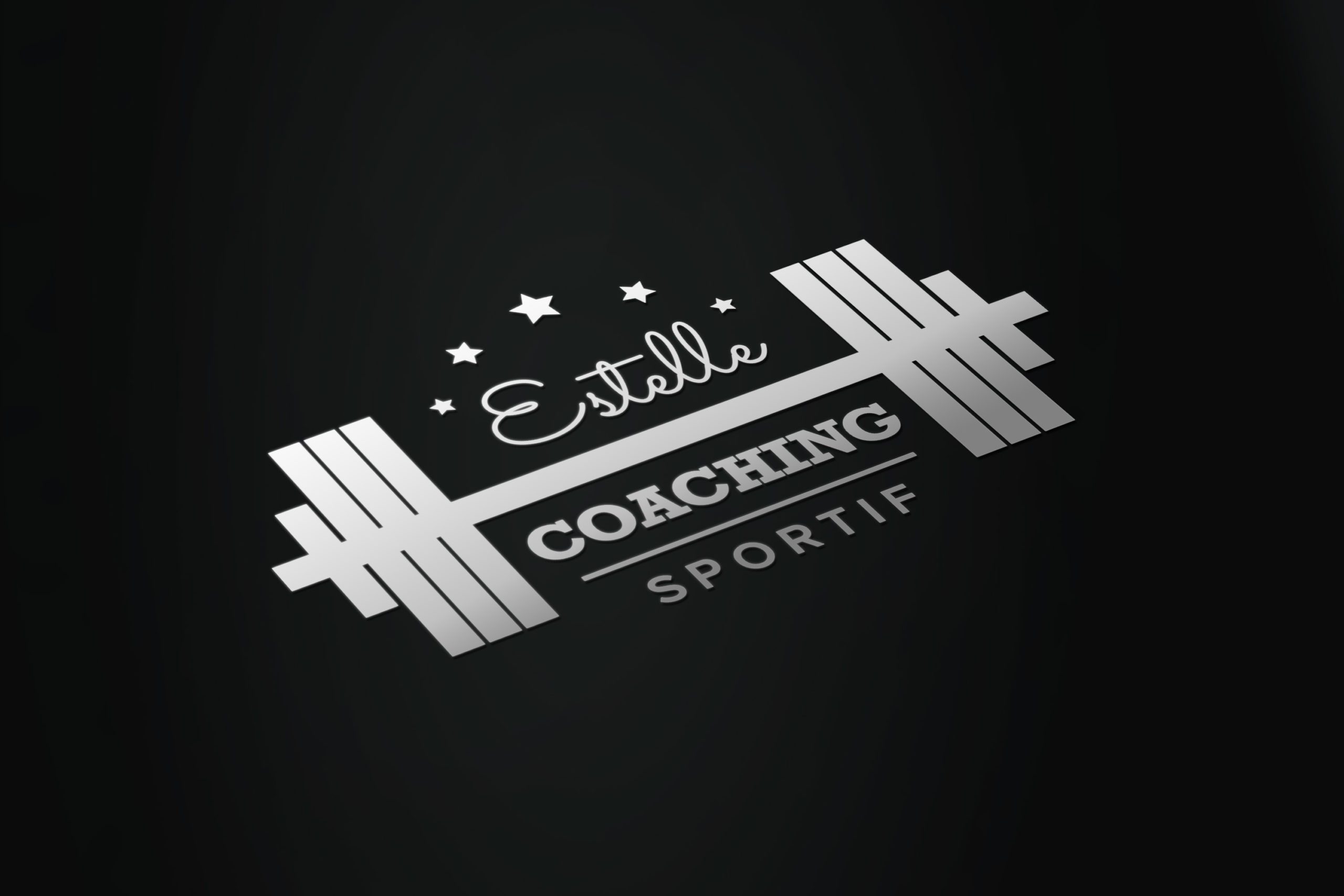 Logo Estelle Coaching Sportif blanc sur fond noir